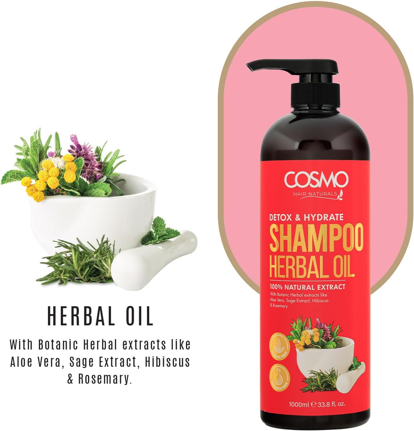 Cosmo Detox and Hydrate Herbal Oil Szampon 1000ml