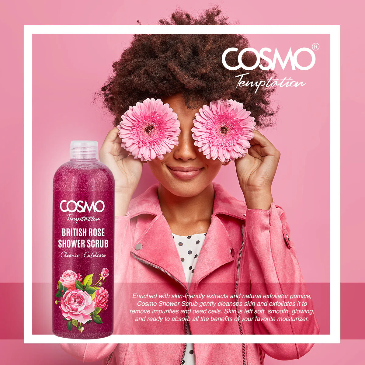 Temptation British Rose Shower Scrub by Cosmo 1000ml