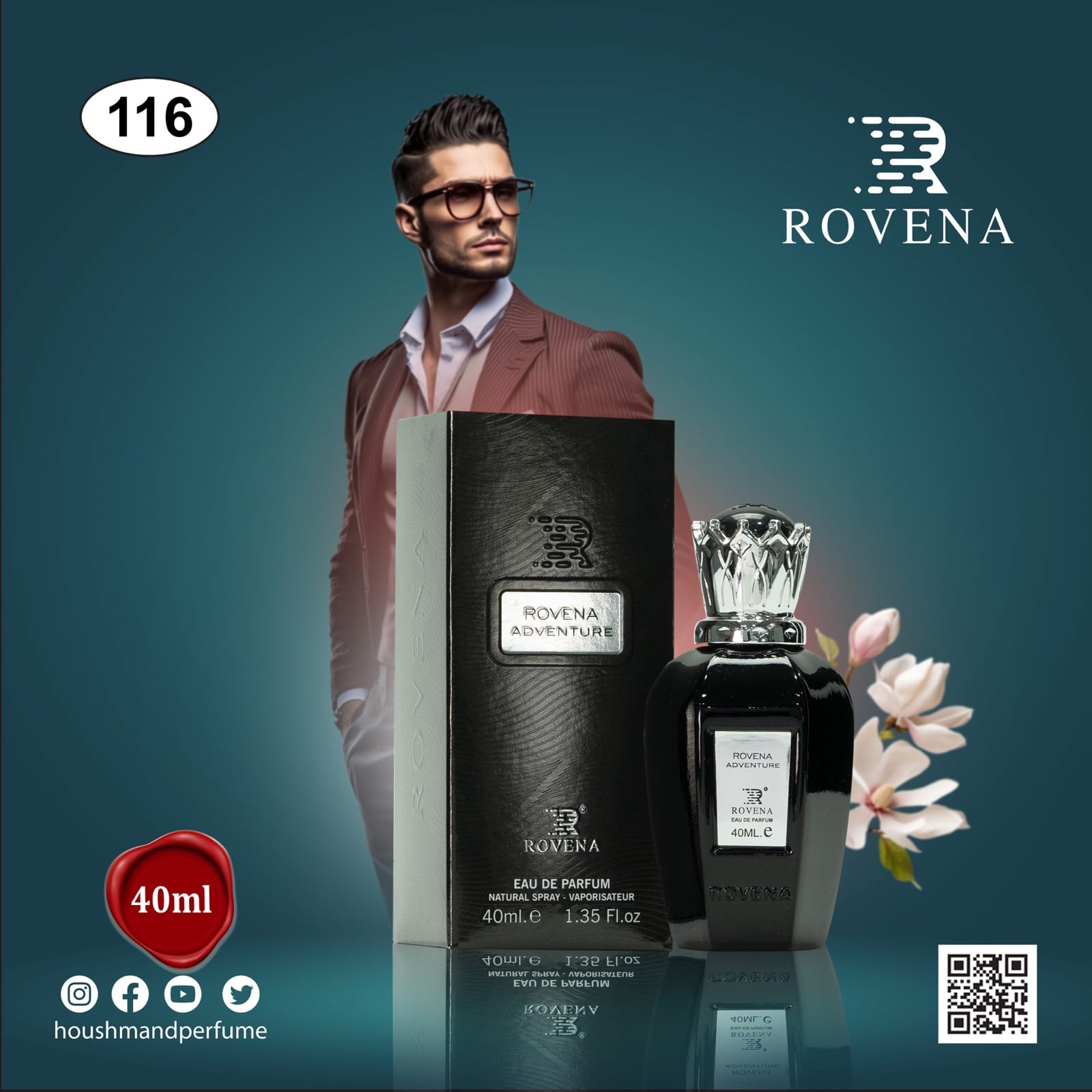 Rovena Adventure perfumed water for men 40ml